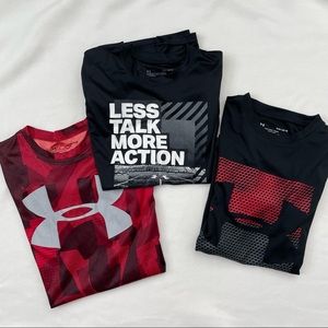 UNDER ARMOUR boys athletic shirts, lot of 3, size L